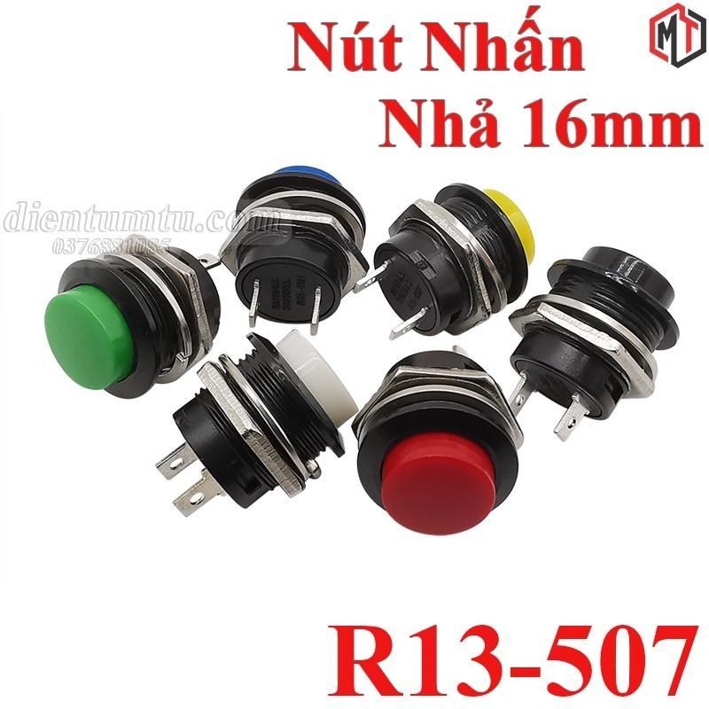Nút Nhấn Nhả 16mm (R13-507) - Nút Đề - Nút Reset