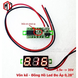 Vôn kế - Đồng Hồ Led Đo Áp - Volt DC 2 Dây 4.5~30V