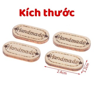 Set 5 Nút gỗ Handmade hình bầu dục