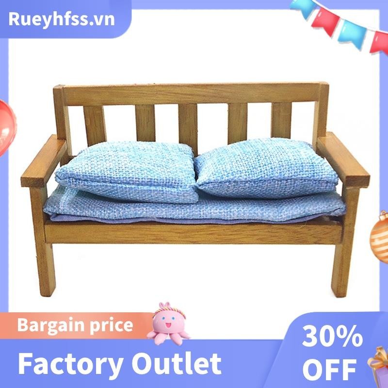 1 / 12 Nội Thất Nhà Búp Bê Vải Thu Nhỏ Sofa Đôi Cho 1 / 12 Búp Bê Nhà Phòng Ngủ Nội Thất Phụ Kiện