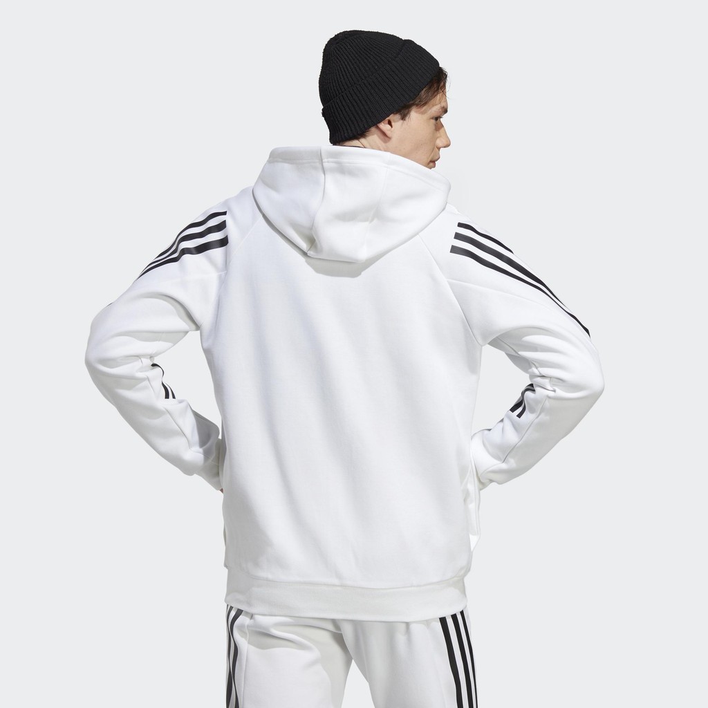 Adidas Phong cách sống Áo Hoodie Khóa Kéo 3 Sọc Future Icons Nam trắng IC8258