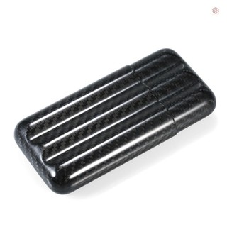 Hộp đựng 3 cốc bằng sợi Carbon màu đen Hộp đựng xì gà nhẹ Giá đỡ ống đựng xì gà du lịch cho tối đa 57 chiếc nhẫn Máy đo xì gà