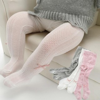 Dễ Thương Nơ Bé Gái Quần Lưới Thoáng Khí Cotton Trẻ Sơ Sinh Bé Gái Quần Màu Trơn Tập Đi Tất