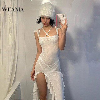 Weania Váy ren hở lưng gợi cảm xuyên thấu