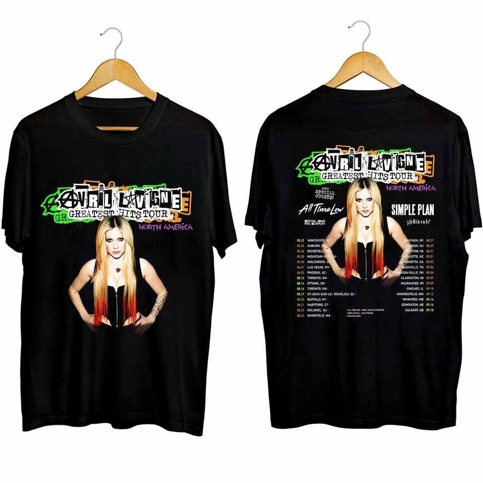 2024 bánh quế quà tặng cho bạn bè Áo thun Avril Lavigne Tour, Áo thun Tour xs-3xl