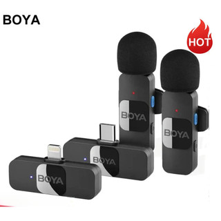 Boya BY-V1 2.4G Micro Không Dây Kẹp Điện Thoại Mic Đa Hướng Mini Ve Áo Mic 50M Truyền Cho iphone 15 / 14 / 13 Mới 2024