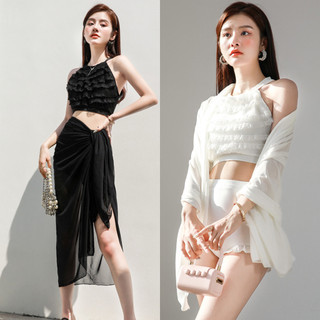 Gợi Cảm Nữ 3 Đồ Bơi Đệm Bể Bơi Top + Quần Short + Váy Bikini Bộ Đồ Bơi Ngày Lễ Đi Biển
