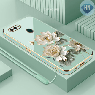 Ốp lưng OPPO A5S A12 A7 F9 họa tiết sen tùy chỉnh vỏ TPU silicon mạ điện