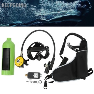 Bình oxy dưới nước thở 1l mini lặn biển bộ với kính dây đeo túi adapter xanh keepgoing