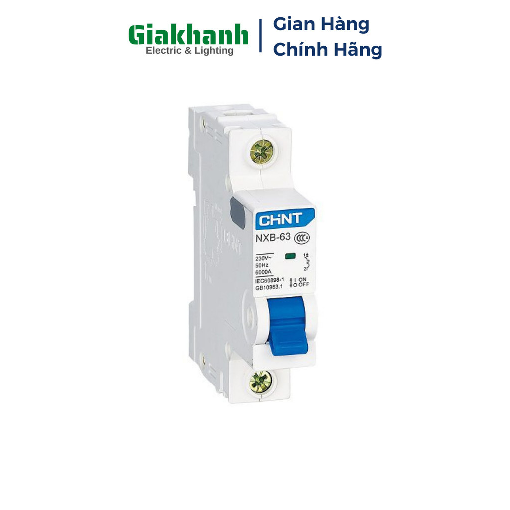 CB 1 tép - Aptomat CB Chống Quá Tải Và Ngắn Mạch MCB Chint NXB-63 63A 6KA 1P
