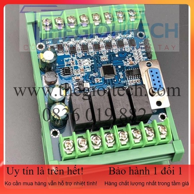 Board Mạch lập trình PLC Mitsubishi WS2N FX2N-10MR FX2N 6MR (Relay) 2AD 2DA RS485 MODBUS RTU FK2N GX Works2 - FX2N WS2N-14MR-232 - Mạch Trần