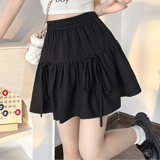 Niche Light Sub-Pleated Pettiskirt Thiết Kế Cảm Thấy Co Giãn Eo Phối Ren Hoa Nụ Ngọt Ngào Mát Đèn Lồng Váy Mùa Hè