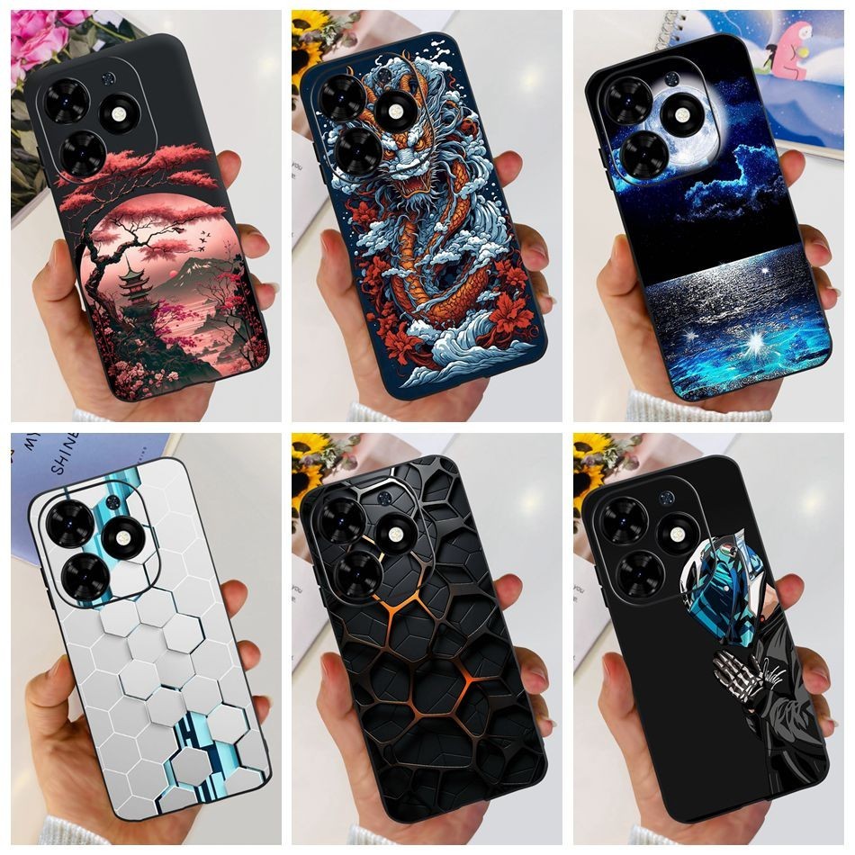 Infinix Smart 8 Vỏ họa tiết rồng mặt trăng thời trang Smart 8 Pro Smart8 HD Smart 8 Plus X6525 X6525