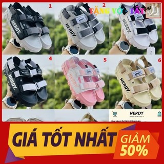 Giày sandal Nerdy 🎁 FREESHIP + TẶNG VỚ 🎁 nam nữ đế cao gót 4cm, quai dù chắc chắn, quai hậu có thể tháo rời thành dép