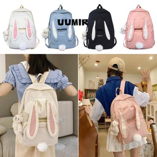  UUMIR Ba lô nữ Ba lô hoạt hình tai thỏ dung tích lớn Ba lô du lịch bằng vải Canvas chống thấm nước thời trang 