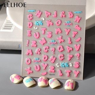 Letter Nail Art Sticker Jelly Craft Diy Nail Phụ kiện