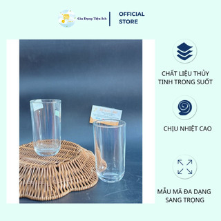 Ly thuỷ tinh bầu trung trơn , ly sinh tố, ly uống nước, ly cà phê đá, cốc thuỷ tinh trong suốt mta-mart2