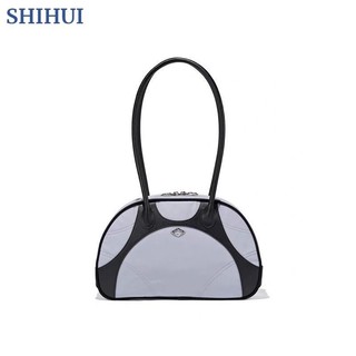 Shihui Túi đeo vai nữ hình kim cương bowling kim loại cỡ lớn