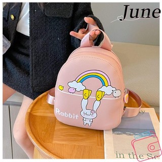 Túi đi học june, ba lô du lịch ba lô pu kuromi nhẹ, túi mẫu giáo gấu dâu kitty