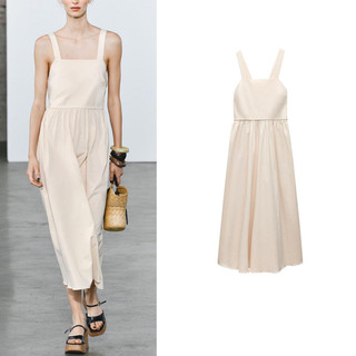 Zara Mùa Hè Phong Cách Mới Tính Khí Đơn Giản Dây Lưng Sling Drape Dress 7949653
