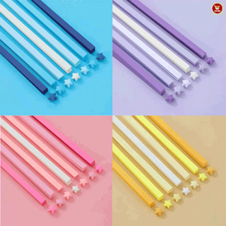 Bộ giấy ngôi sao may mắn DIY 540 tờ dài 24 cm, nhiều màu sắc dễ thương, bộ đèn không khí màu ấm áp