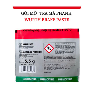 [CHÍNH HÃNG] COMBO 10 Gói Mỡ Tra Má Phanh Wurth Brake Paste – Bảo Dưỡng Phanh, Giảm Tiếng Kêu, Chống Mài Mòn