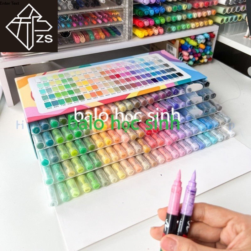 [CÓ SẴN] 120 Màu - Bút Acrylic Marker Guangna 8101/6600 Nhiều Mực, Đầu Brush Vẽ Tranh Trên Nhiều Loạ