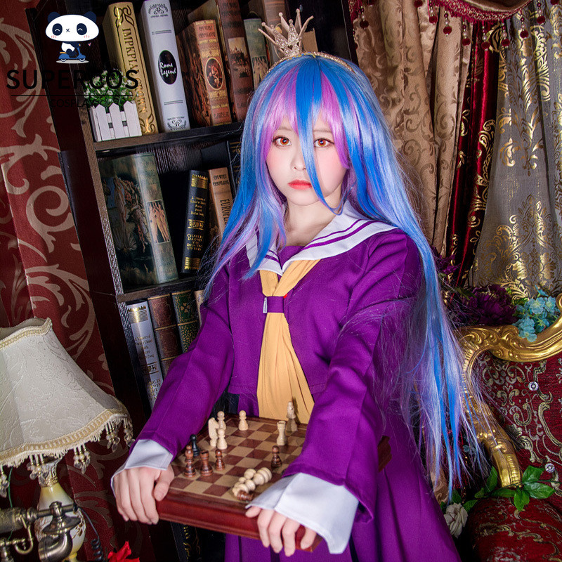 No Game No Life Shiro Trang phục hóa trang Đồng phục thủy thủ màu tím JK Hàng ngày