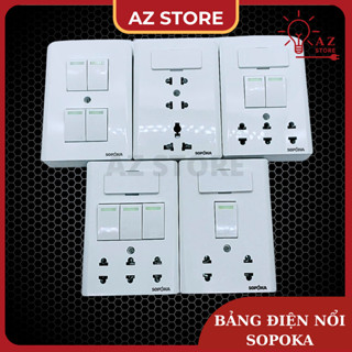 Bảng điện lắp nổi cao cấp  1 công tắc, 2 công tắc, 3 công tắc, 4 công tắc, 3 ổ cắm, 2 ổ cắm đa dạng hãng SOPOKA
