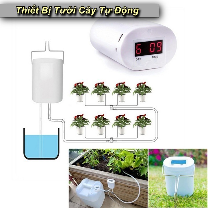 Hệ Thống Tưới Cây 8 Đầu Phun YDJH08 Sạc 1 Lần Sử Dụng 2 Tháng Tự Động Garden Irrigation System