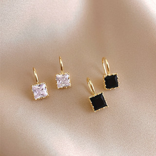 Bông Tai Vuông Nhỏ Tính Khí Vuông Zircon Bông Tai Phong Cách Mới Sugar Cube Bông Tai