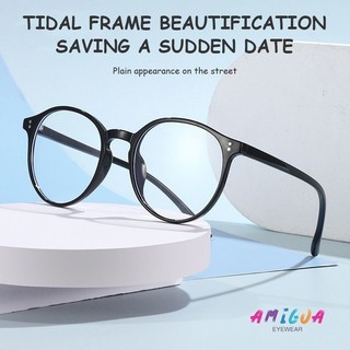  Kính cổ điển Niche Hàn Quốc Kính gọng tròn chống tia xanh thời trang Kính quang học Unisex