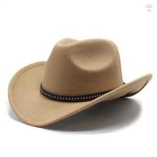 Mũ cao bồi phương Tây Unisex Tweed nỉ rộng vành mũ có dây đeo cho nam nữ tất cả các mùa