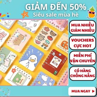 Sổ tay A7 gáy lò xo mini tiện lợi - Sổ tay lò xo mini họa tiết hoạt hình , Nguyễn Thùy Store