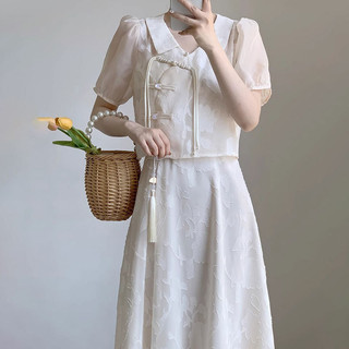 Với Dây Đeo Vai Bên Trong Voan Có Thể Điều Chỉnh Lưng Smocking Với Mặt Dây Chuyền Phong Cách Quốc Gia Tươi Và Nhẹ Nhàng Bộ Hai Mảnh