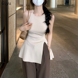 Giyu Áo 2 dây áo ba lỗ Thời trang hàn quốc thanh lịch cổ điển tráng lệ Phong cách WBX2440BLA 19Z240508