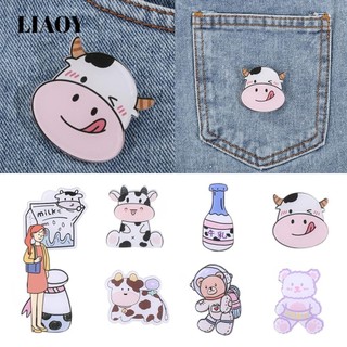 Ghim cài áo hình chú bò sữa hoạt hình sáng tạo đáng yêu nhiều kiểu dành cho nam và nữ