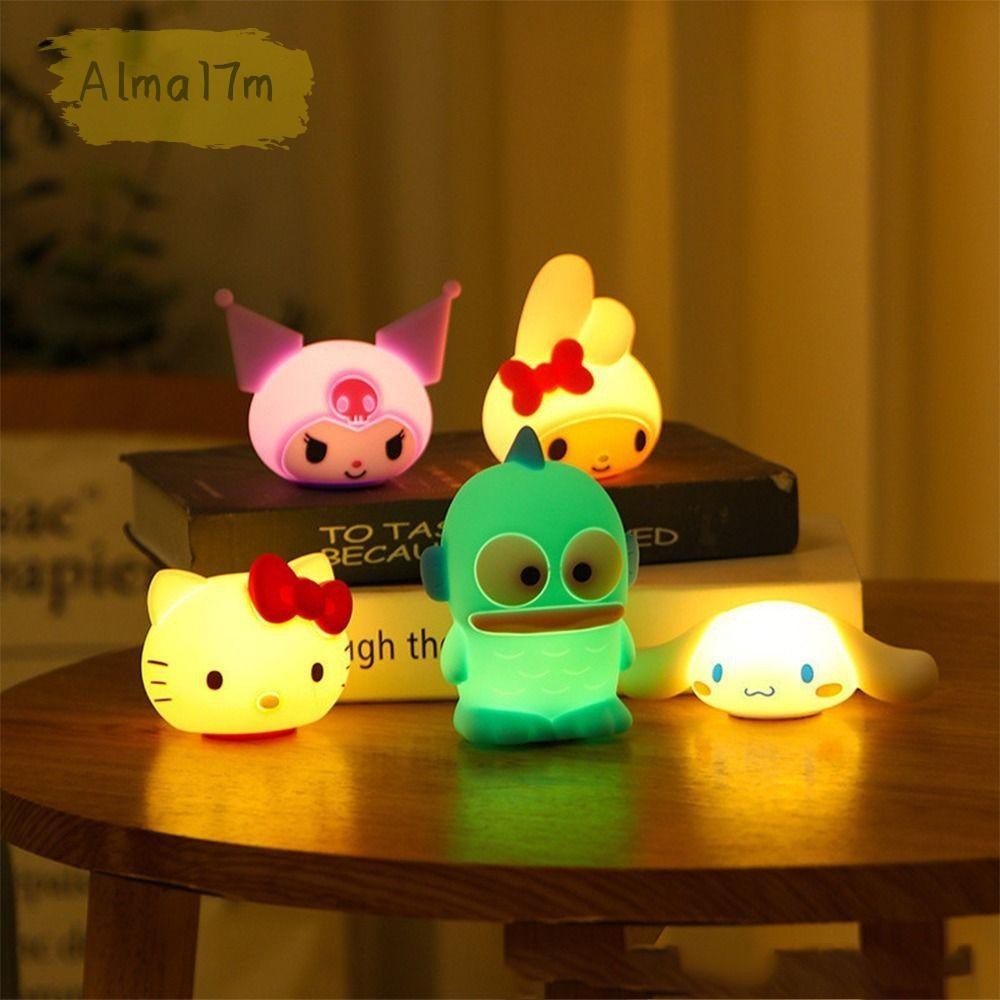 Đèn ngủ hoạt hình ALMA1, Đèn ngủ phòng ngủ Anime bằng silicon, Đèn ngủ Cinnamoroll dễ thương Đêm giai điệu của tôi Nhân vật Đồ chơi Kuromi Đèn ngủ Quà tặng sinh nhật