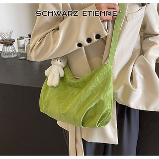 Schwarz ETIENNE Túi tote dung tích lớn sành điệu phong cách đa năng thiết kế xếp li phong cách đi lại Túi đeo chéo một vai phong cách đi lại