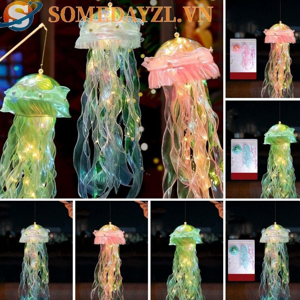 Somedayzl Dream Jellyfish Lamp, sứa DIY Cầm Tay Giữa Thu Lễ Hội Đèn Lồng, Đạo Cụ Nhảy Múa Đèn Lồng Hoa Đèn Ngủ Phát Sáng Đèn Lồng Hoa Cổ Lễ Hội Trung Thu