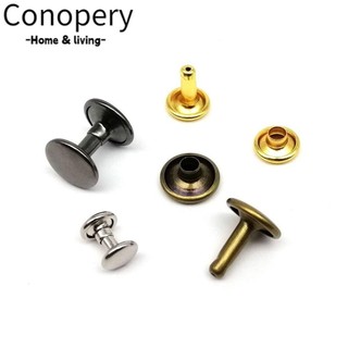 Conopery 100 Bộ Trang Trí Đinh Tán Đinh Tán, Cổ Da Quần Áo Phụ Kiện Điểm Móng Tay, Bền 6 / 8 / 10 Mm Mũ Đôi Vít Túi Da Túi Stud Thắt Lưng Áo Khoác Sửa Chữa Giày