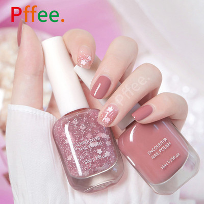 Pffee 10ml [Không cần UV LED Khô] 40 Màu Gel Sơn Móng Tay Khô Tự Nhiên Thiết Kế Móng Tay Nghệ Thuật Bán Permanant Lai Sơn Mài