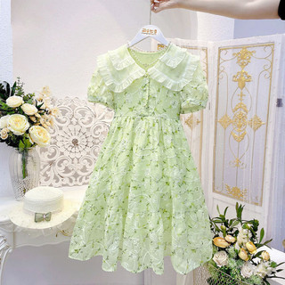 Váy Váy Bé Gái Tay Ngắn Phiên Bản Hàn Quốc Mùa Hè Phong Cách Mới Thời Trang Vừa Lớn Trẻ Em Trẻ Em Thời Trang Bé Gái Công Chúa