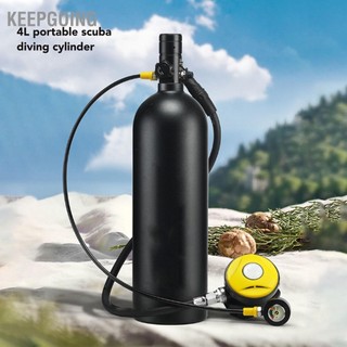 Keepgoing Bình khí di động Bộ bình lặn 4L thiết bị có kính bảo hộ phía sau để huấn luyện hơi thở khi dưới nước