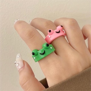 Nhẫn Dễ Thương Sáng Tạo Nhẫn Ếch Hoạt Hình Ếch Nhiều Màu Sắc Nhẫn Bé Gái Phụ Kiện Thời Trang