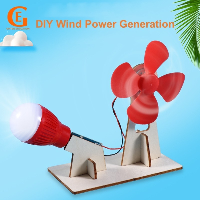 Quà TẶNG GIÁO DỤC DIY Wind Power Generation Model Development Toy Assembly Sinh viên Khoa học Thí ng