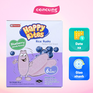 Bánh Gạo Ăn Dặm Cho Trẻ Em Happy Bites Việt Quất 50g