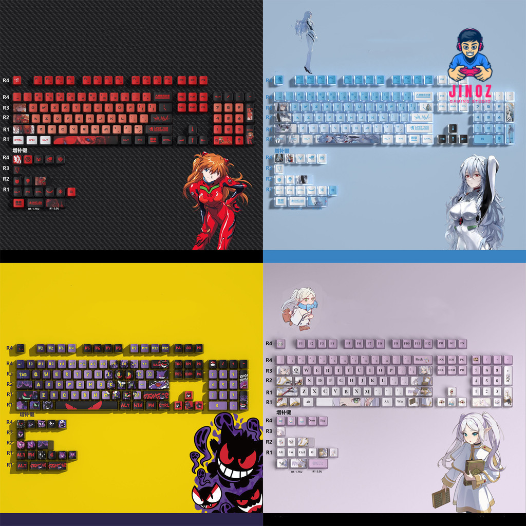 Keycap OEM Profile EVA Gengar Asuka Kuromi Frieren CSGO Key PBT siêu bền hình in sắc nét