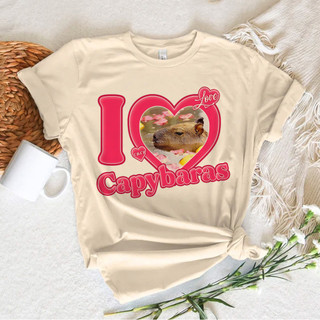 Capybara Kapibara Tee nữ mùa hè ngộ nghĩnh anime áo thun bé gái anime quần áo