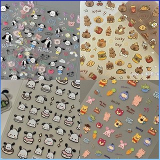 ⚡⚡COD Nail Art Sanrio Series Nhãn dán móng tay Pochacco Back Dính Nhãn dán hoạt hình dễ thương Trang trí móng tay Mùa xuân Hè Công cụ làm móng tay DIY Nhãn dán phẳng